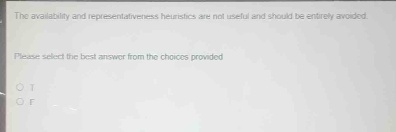 the availability and representativeness heuristics are not useful and s…