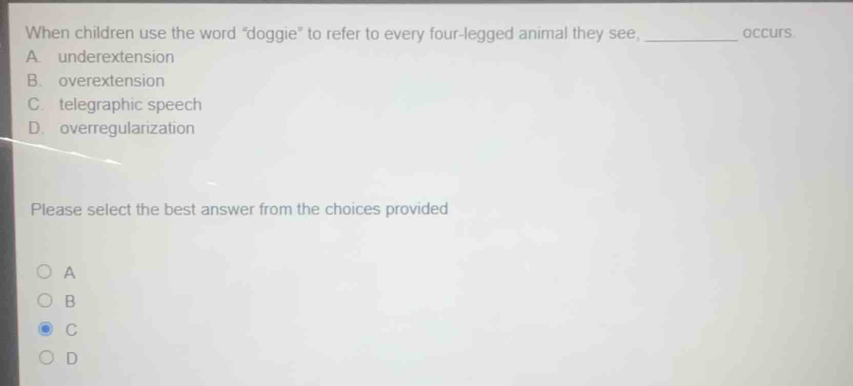 when children use the word \doggie\ to refer to every four-legged anima…