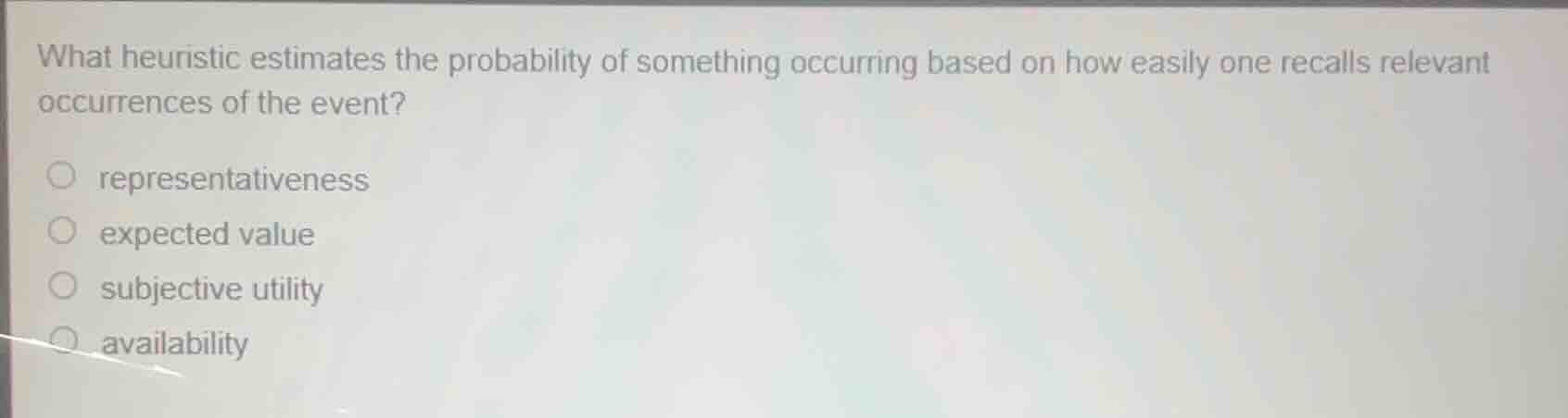 what heuristic estimates the probability of something occurring based o…