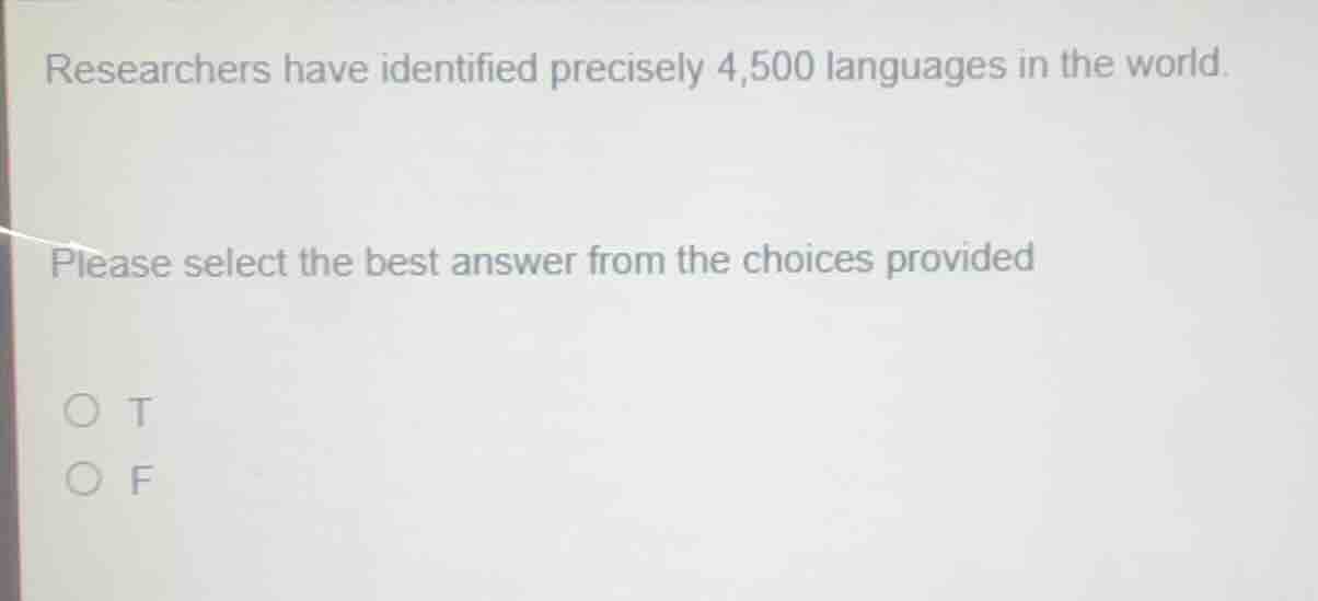 researchers have identified precisely 4,500 languages in the world. ple…