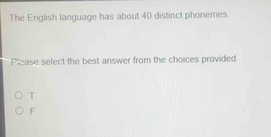 the english language has about 40 distinct phonemes. please select the …