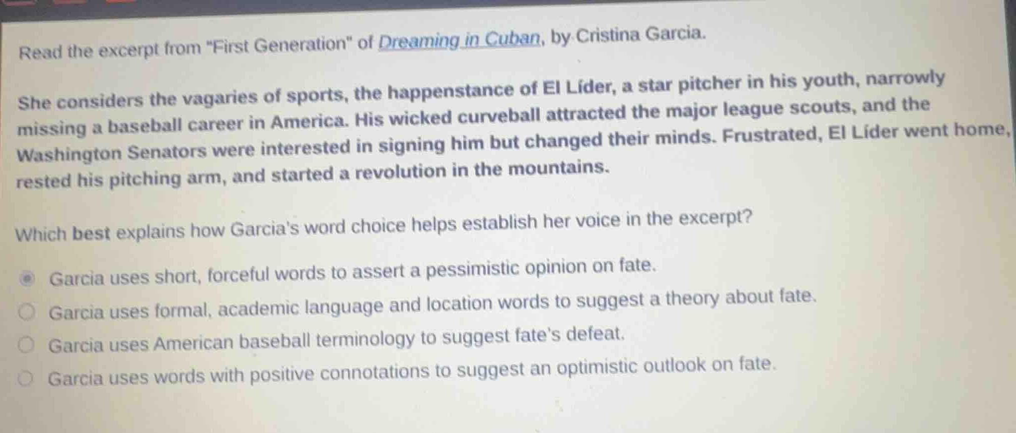 read the excerpt from \first generation\ of dreaming in cuban, by crist…