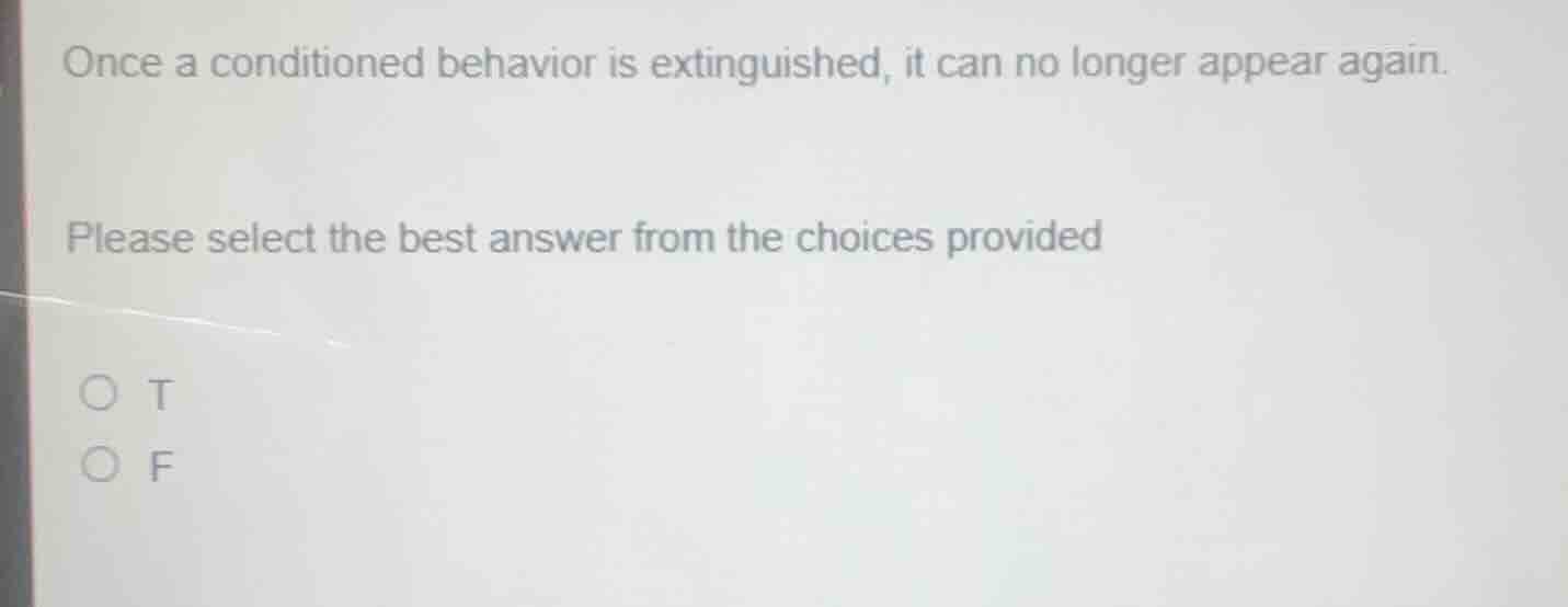 once a conditioned behavior is extinguished, it can no longer appear ag…