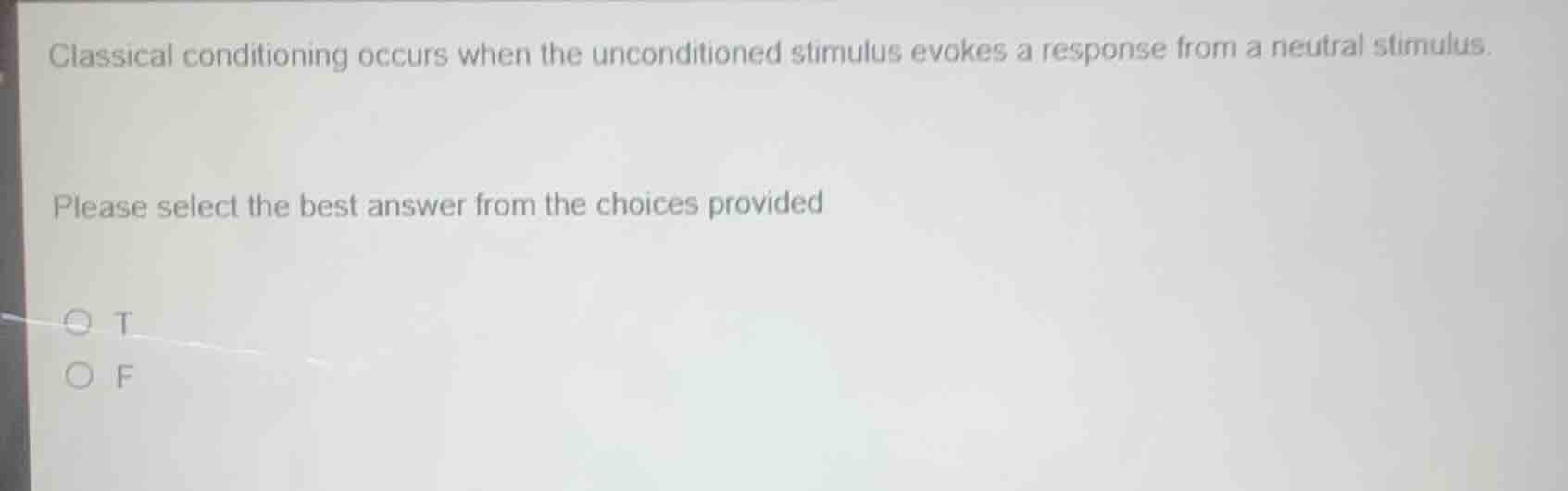 classical conditioning occurs when the unconditioned stimulus evokes a …