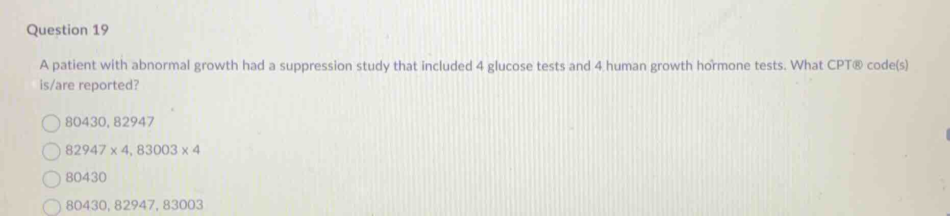 question 19 a patient with abnormal growth had a suppression study that…