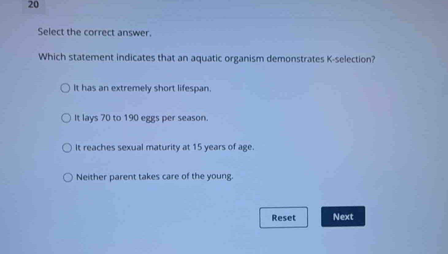 select the correct answer. which statement indicates that an aquatic or…
