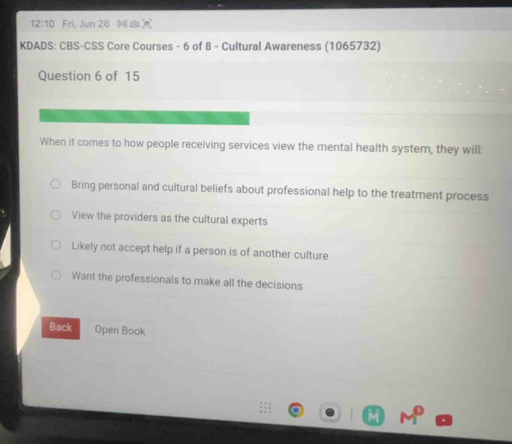 when it comes to how people receiving services view the mental health s…