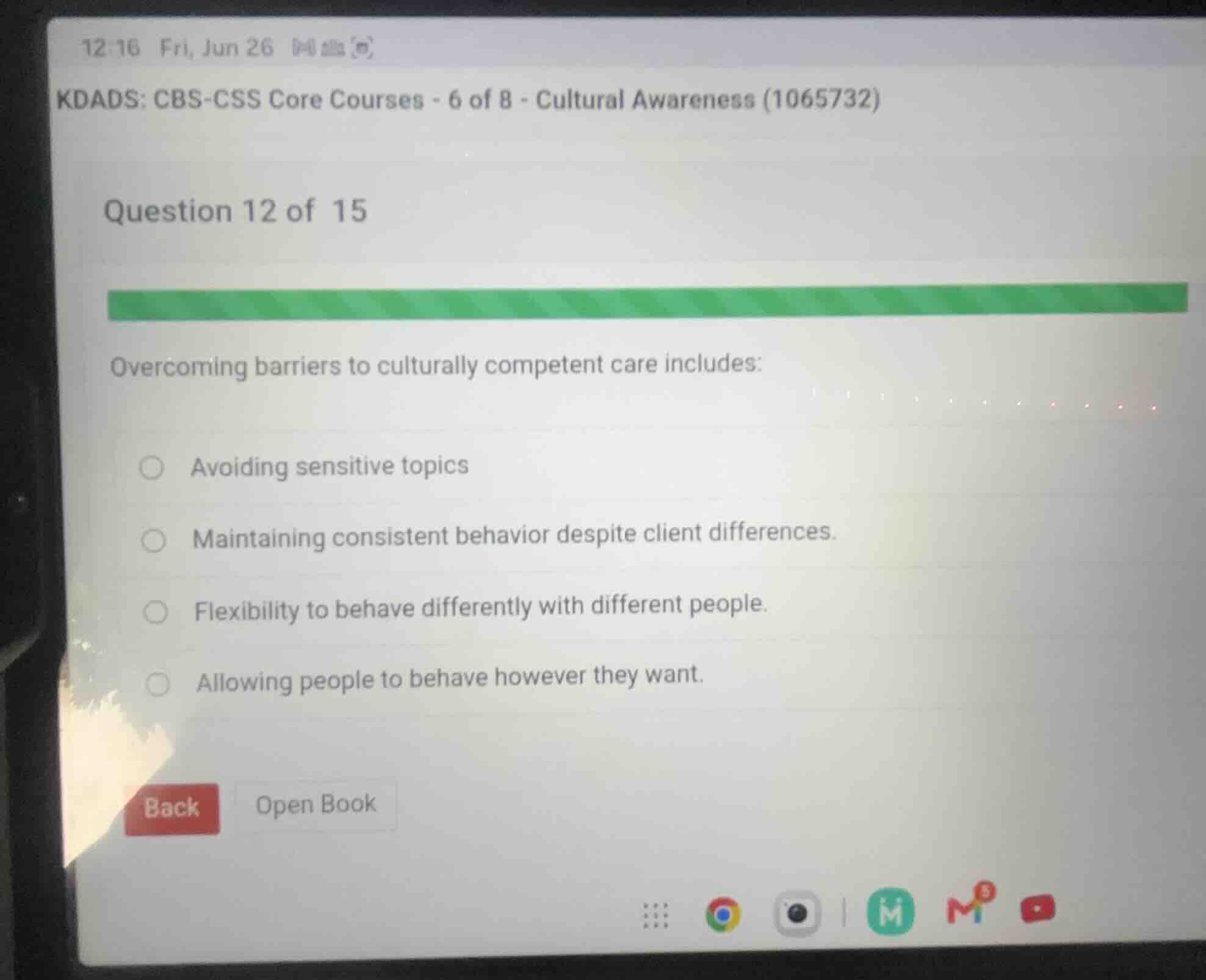 question 12 of 15 overcoming barriers to culturally competent care incl…