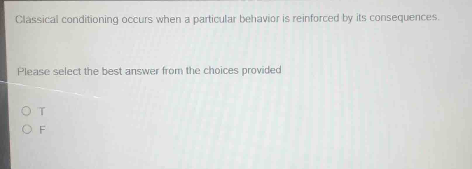classical conditioning occurs when a particular behavior is reinforced …