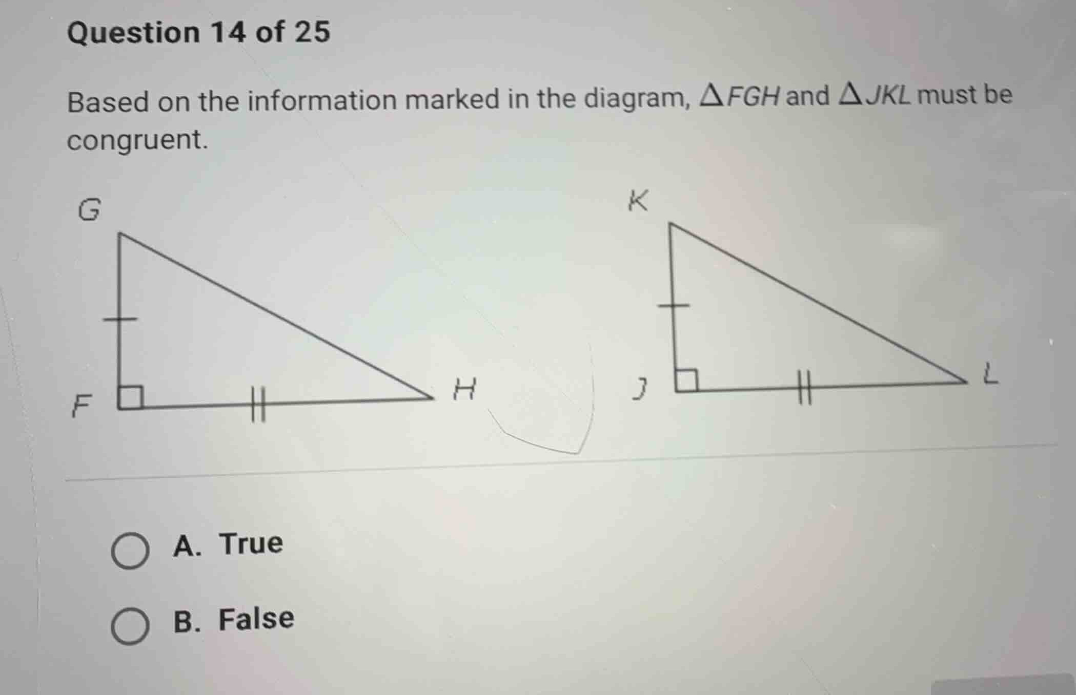 question 14 of 25 based on the information marked in the diagram, \\(\\…