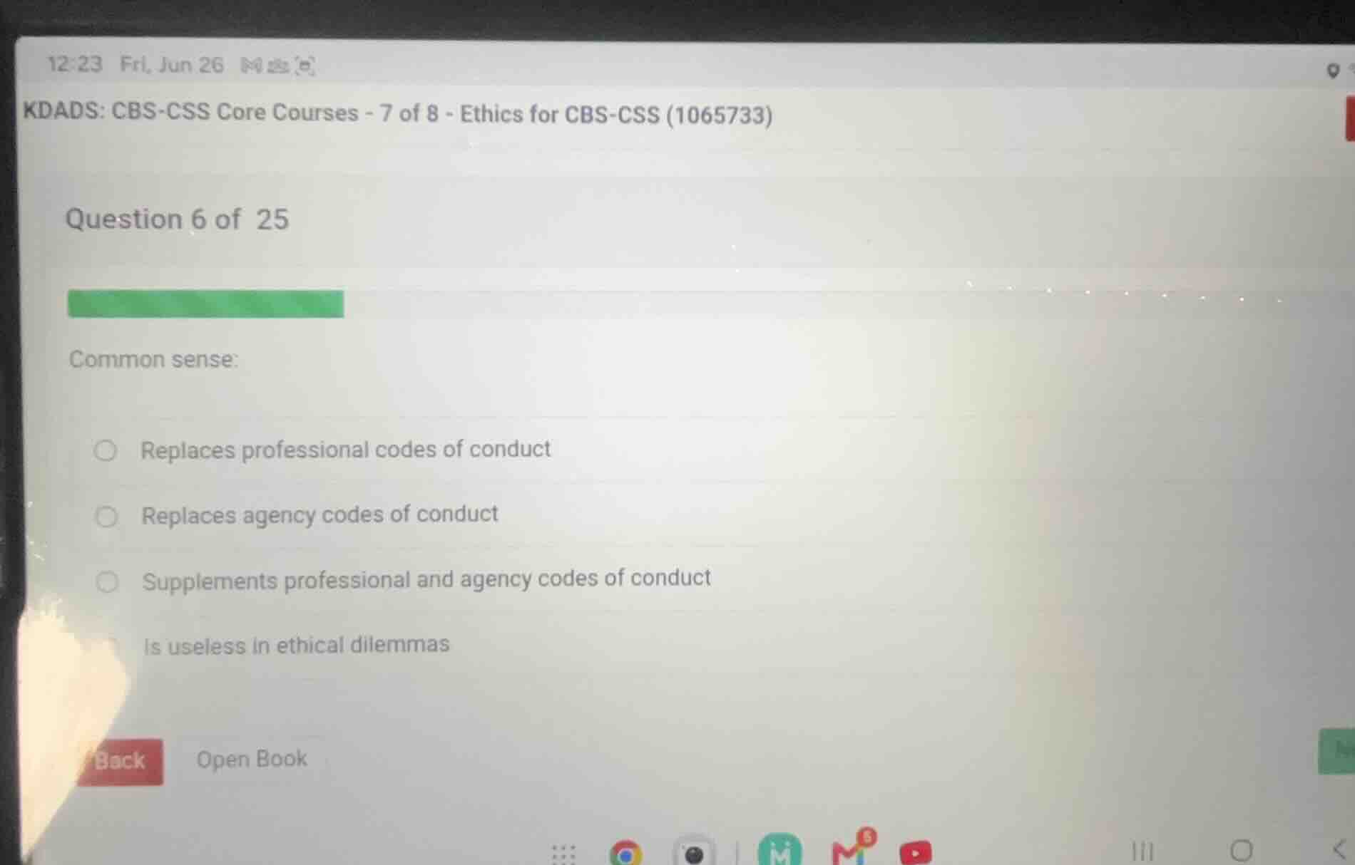 common sense: replaces professional codes of conduct replaces agency co…