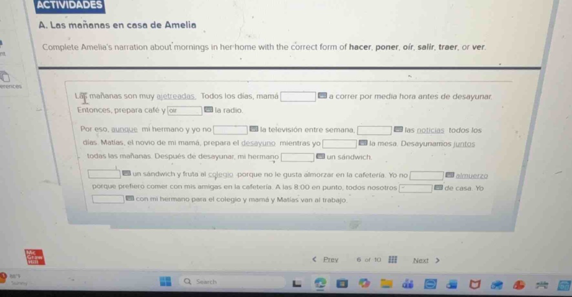 actividades a. las mañanas en casa de amelia complete amelias narration…