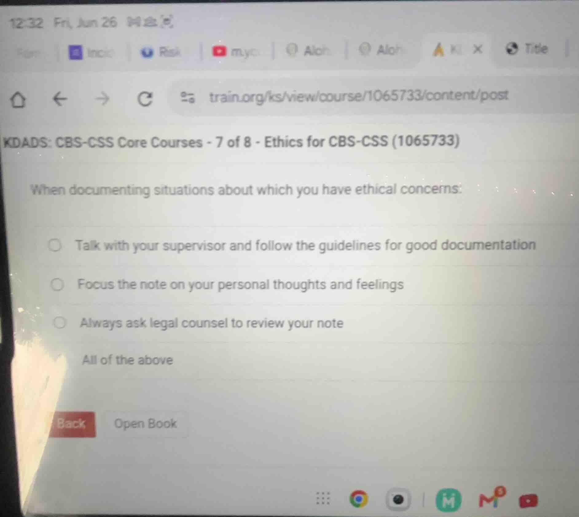 when documenting situations about which you have ethical concerns: talk…