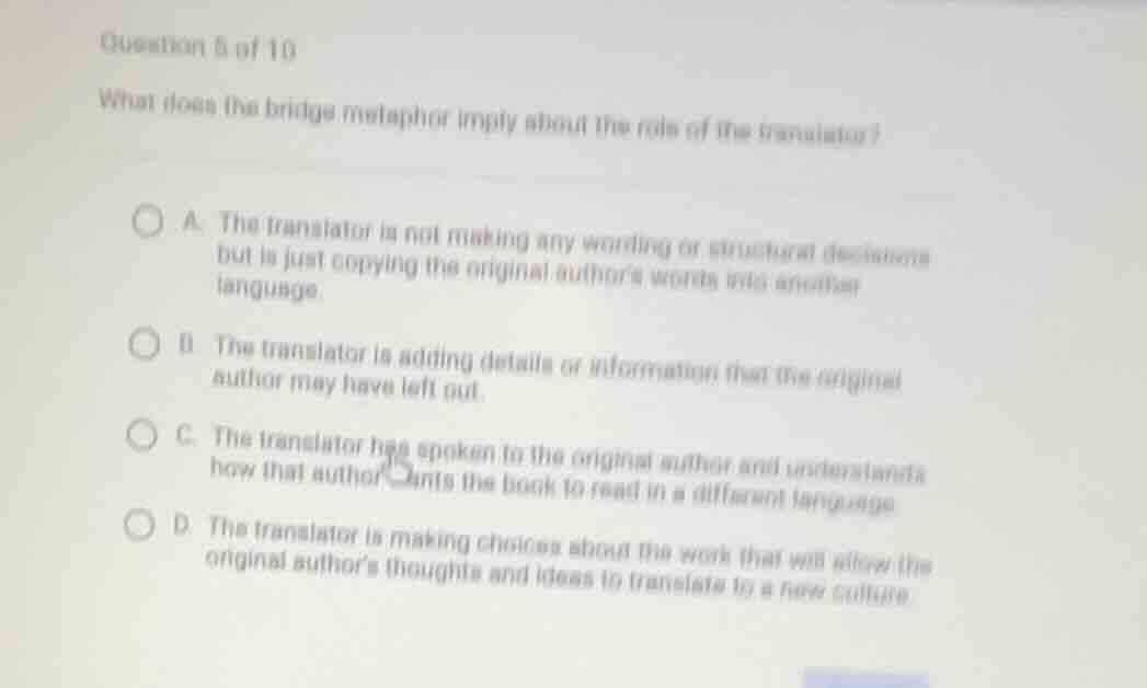 question 5 of 10 what does the bridge metaphor imply about the role of …