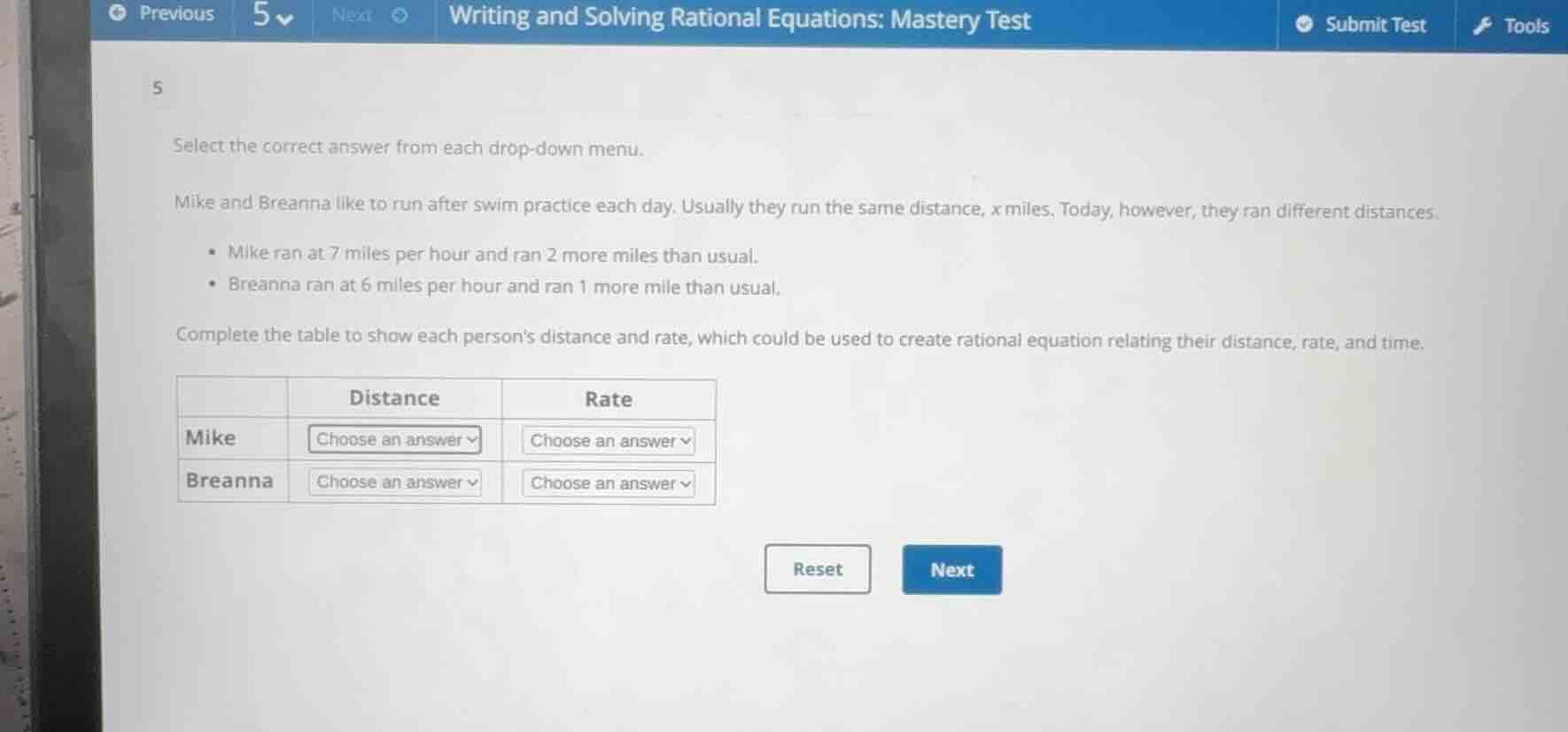 select the correct answer from each drop-down menu. mike and breanna li…