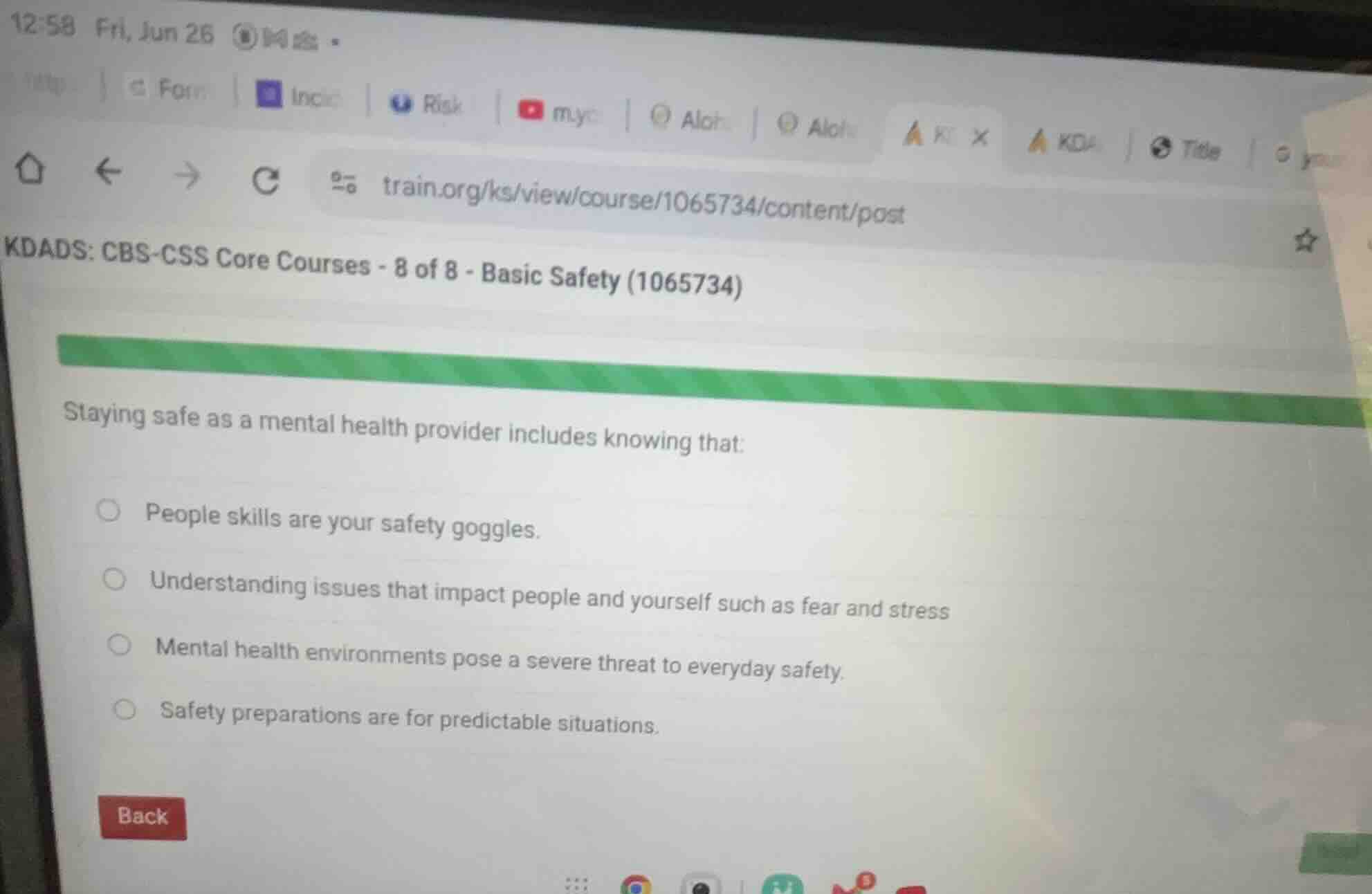 staying safe as a mental health provider includes knowing that: people …