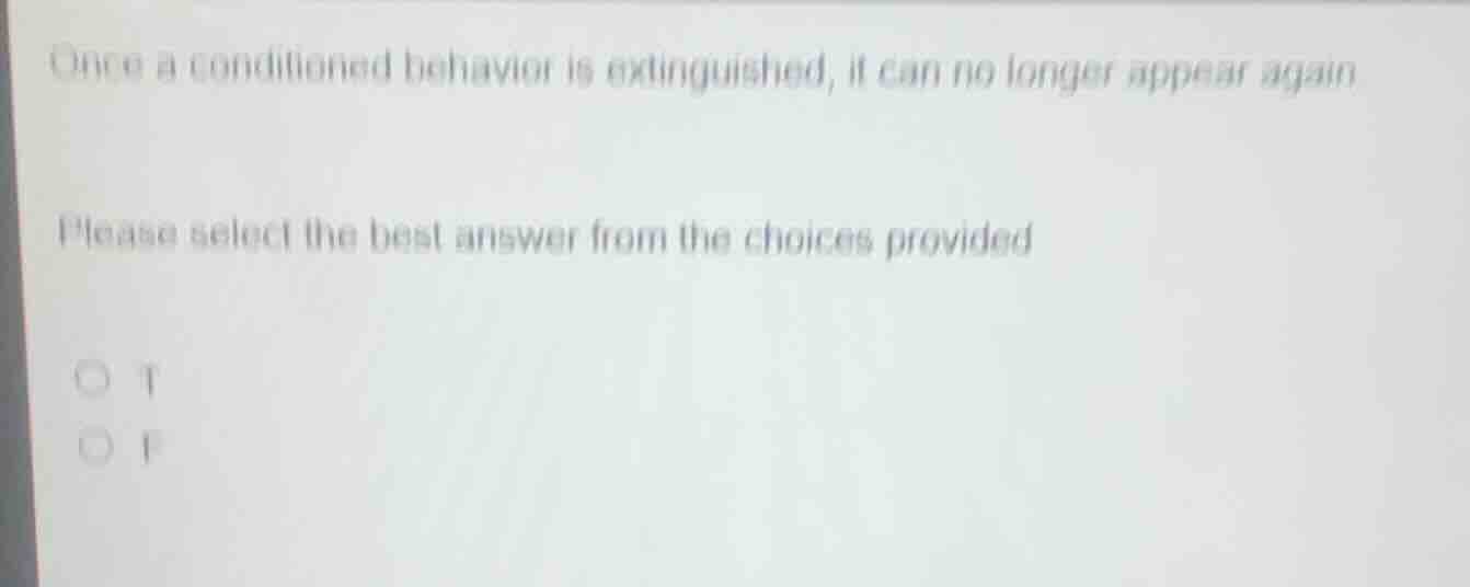 once a conditioned behavior is extinguished, it can no longer appear ag…