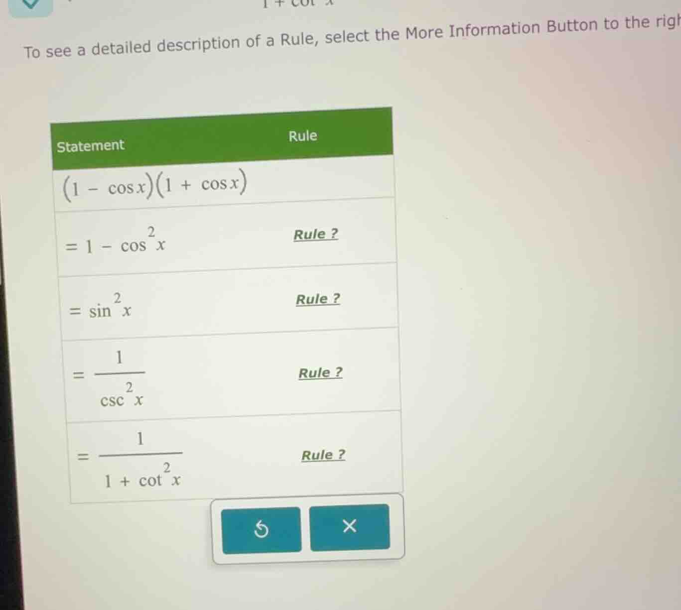 to see a detailed description of a rule, select the more information bu…