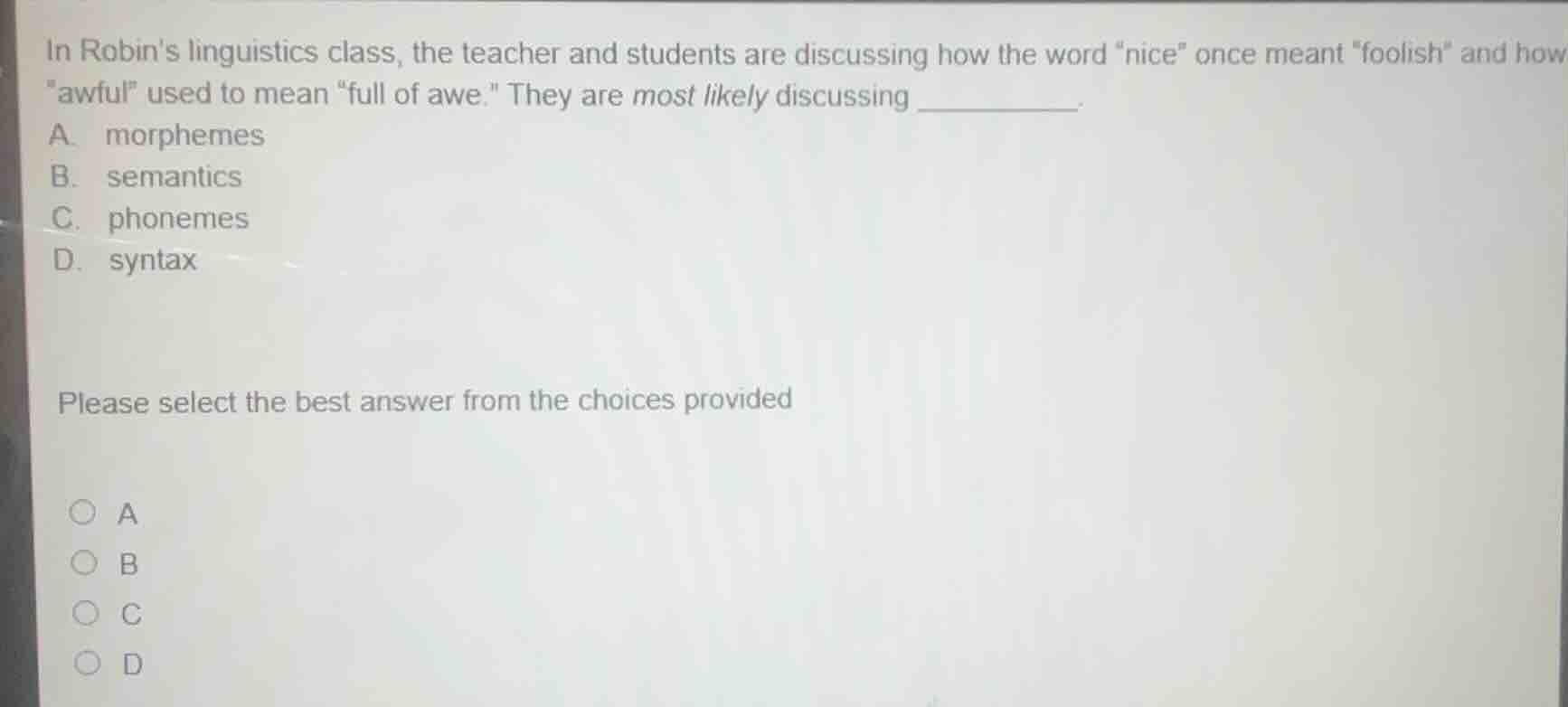 in robins linguistics class, the teacher and students are discussing ho…