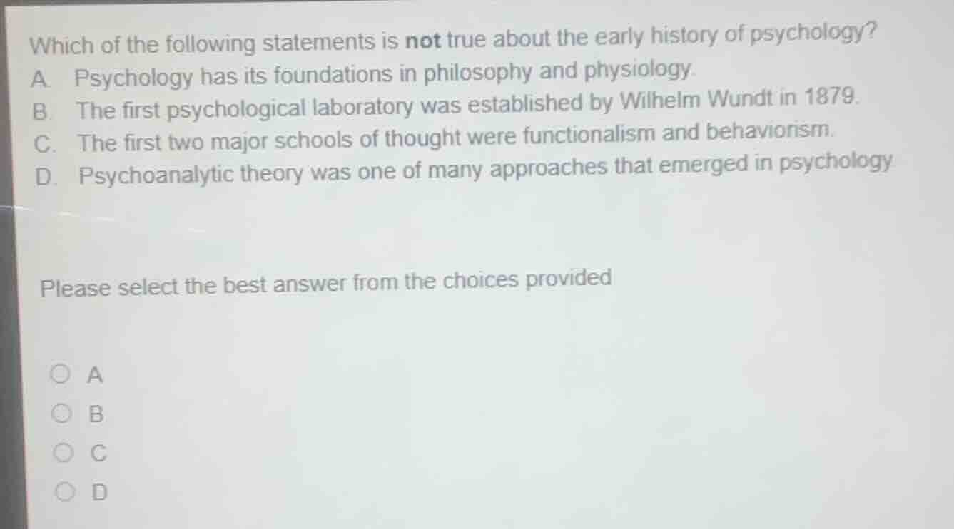 which of the following statements is not true about the early history o…