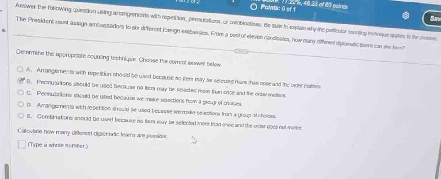answer the following question using arrangements with repetition, permu…