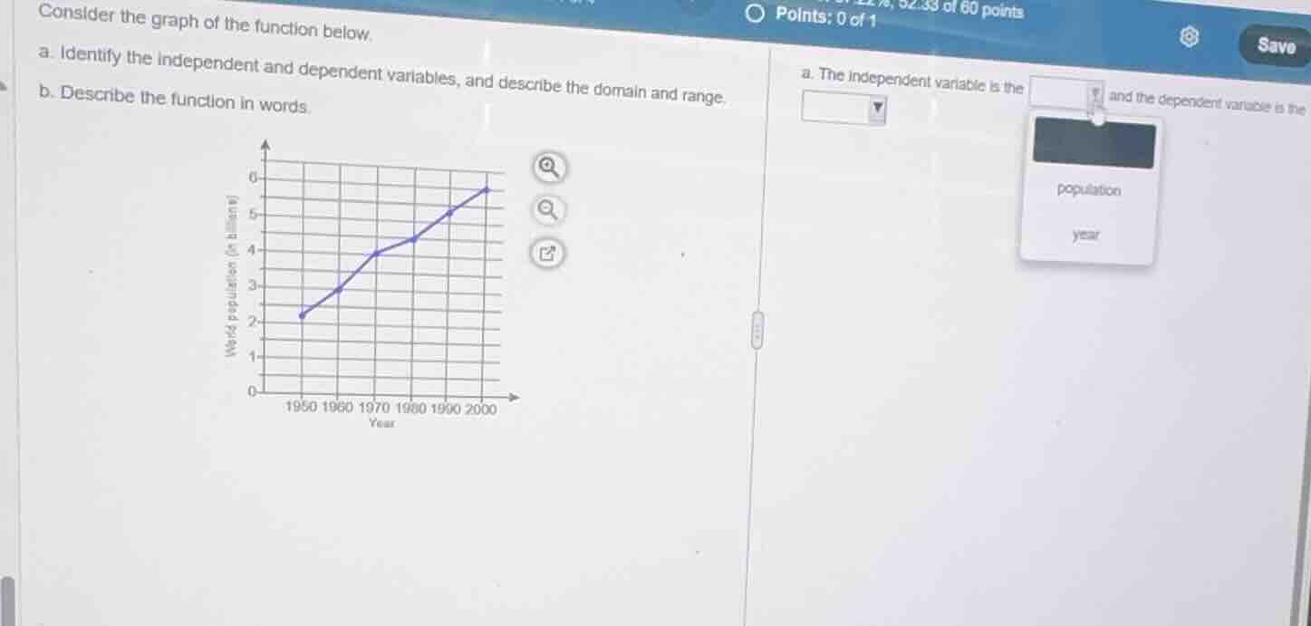 consider the graph of the function below. a. identify the independent a…
