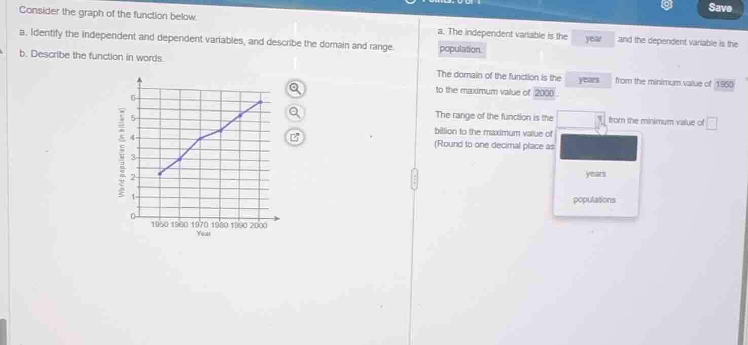 consider the graph of the function below. a. identify the independent a…