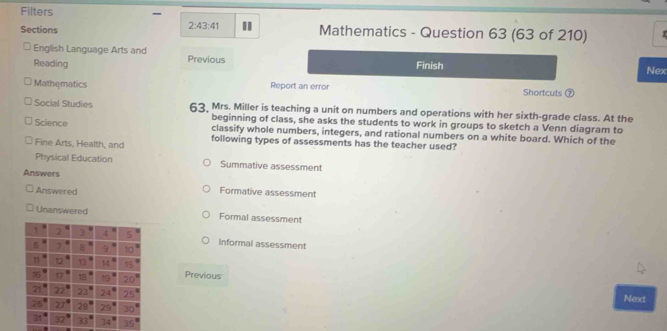 63. mrs. miller is teaching a unit on numbers and operations with her s…