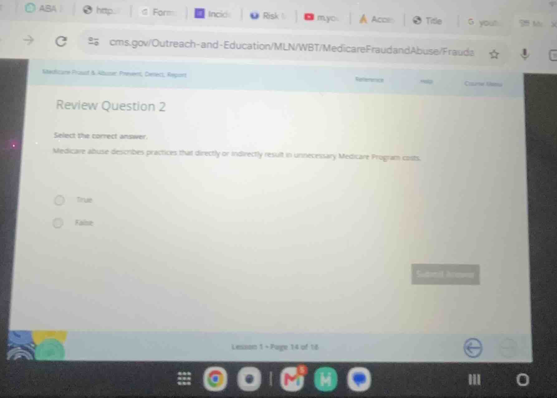 review question 2 select the correct answer. medicare abuse describes p…