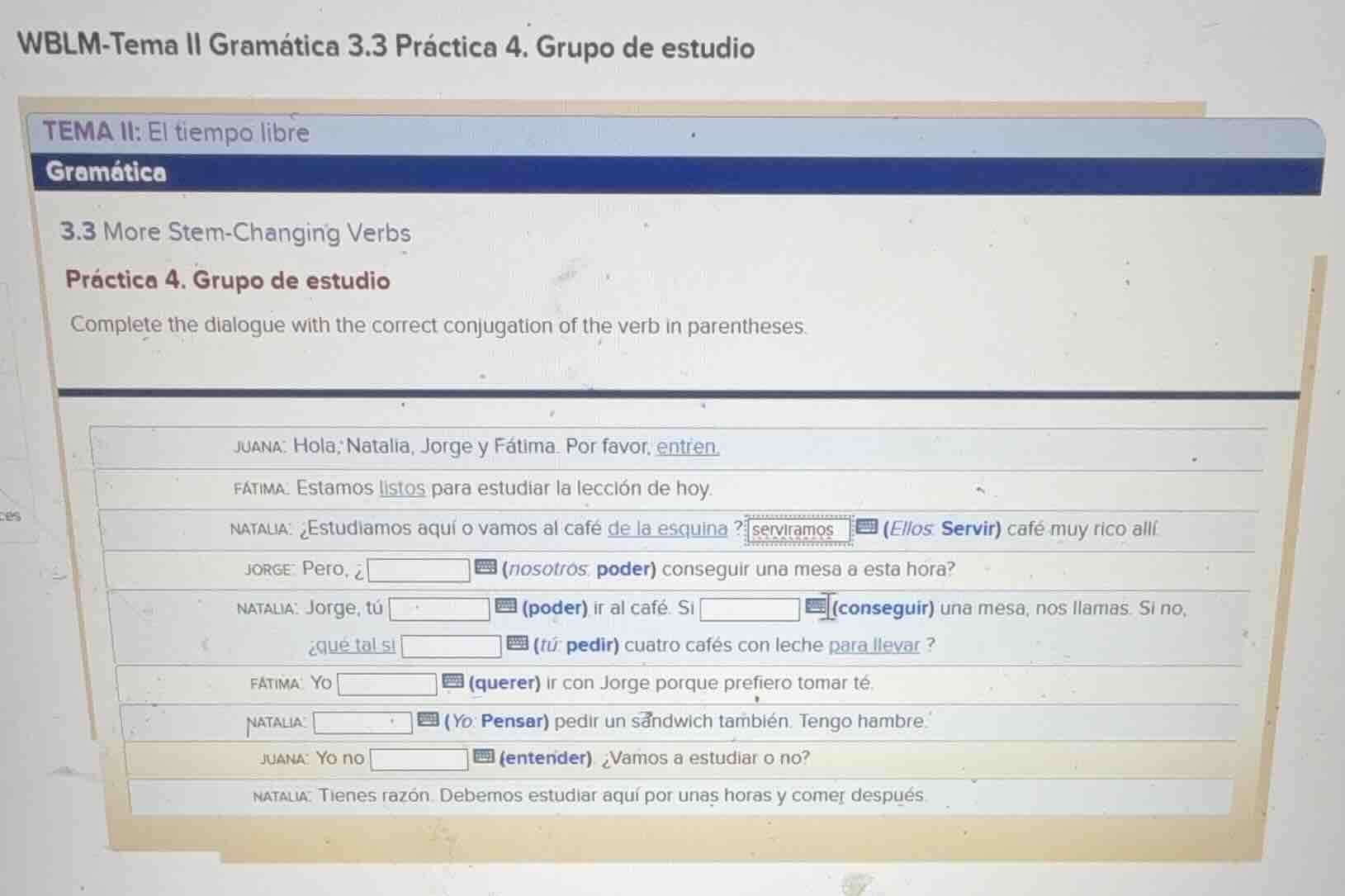 wblm-tema ii gramática 3.3 práctica 4. grupo de estudio tema ii: el tie…