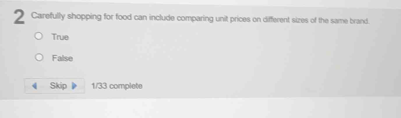 2 carefully shopping for food can include comparing unit prices on diff…