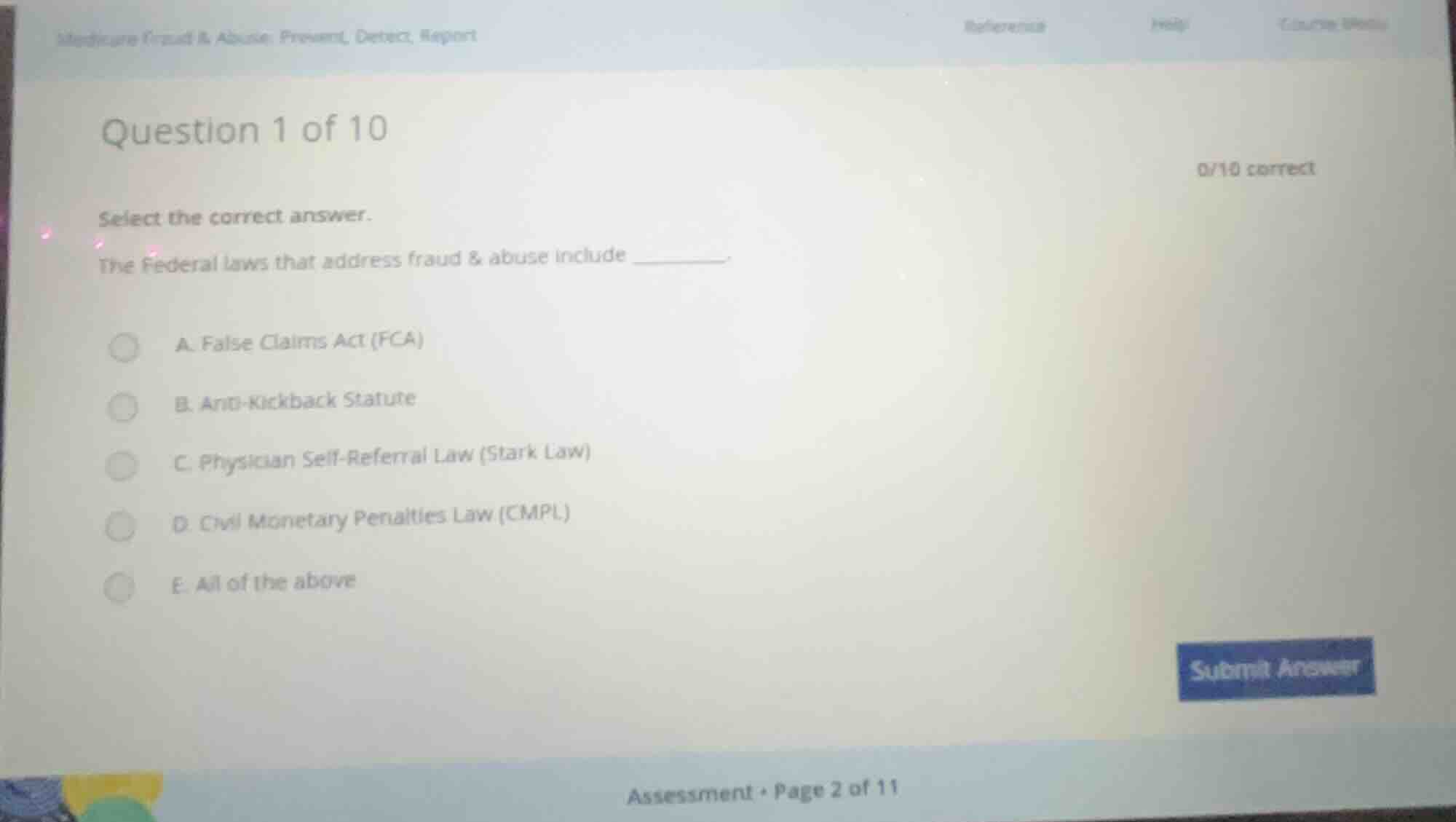 question 1 of 10 select the correct answer. the federal laws that addre…