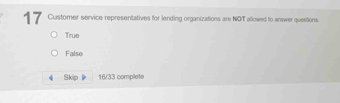 17 customer service representatives for lending organizations are not a…