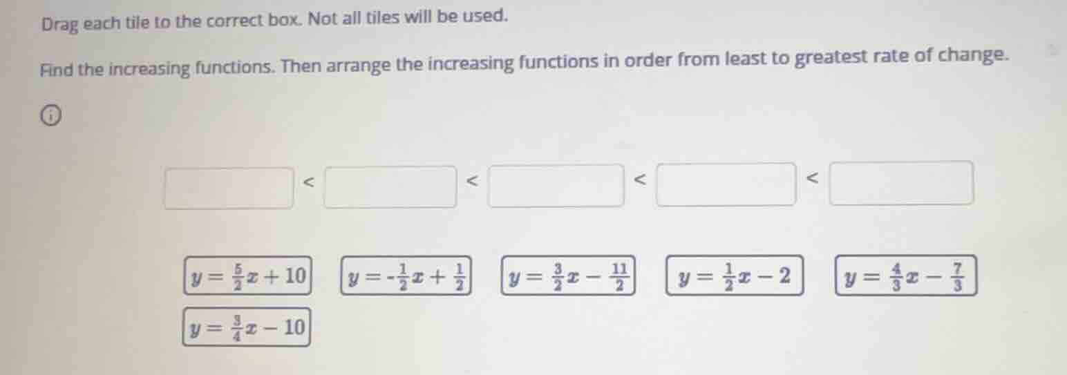 drag each tile to the correct box. not all tiles will be used. find the…