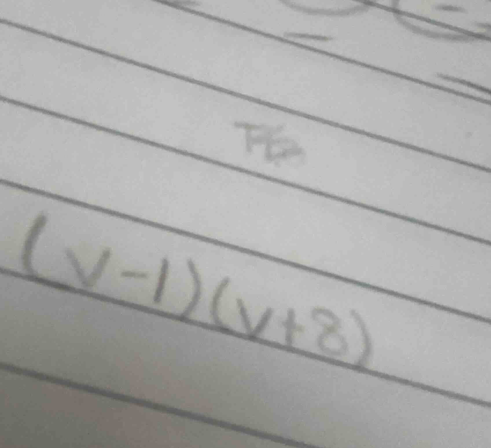 \\((v - 1)(v + 8)\\)