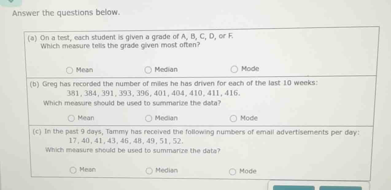answer the questions below. (a) on a test, each student is given a grad…