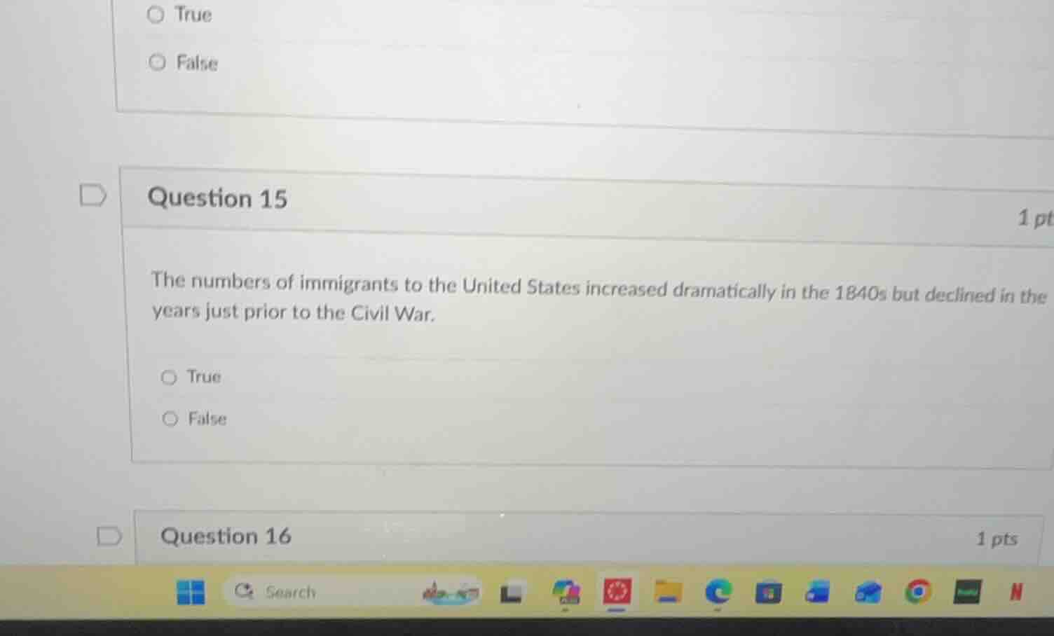 question 15 the numbers of immigrants to the united states increased dr…