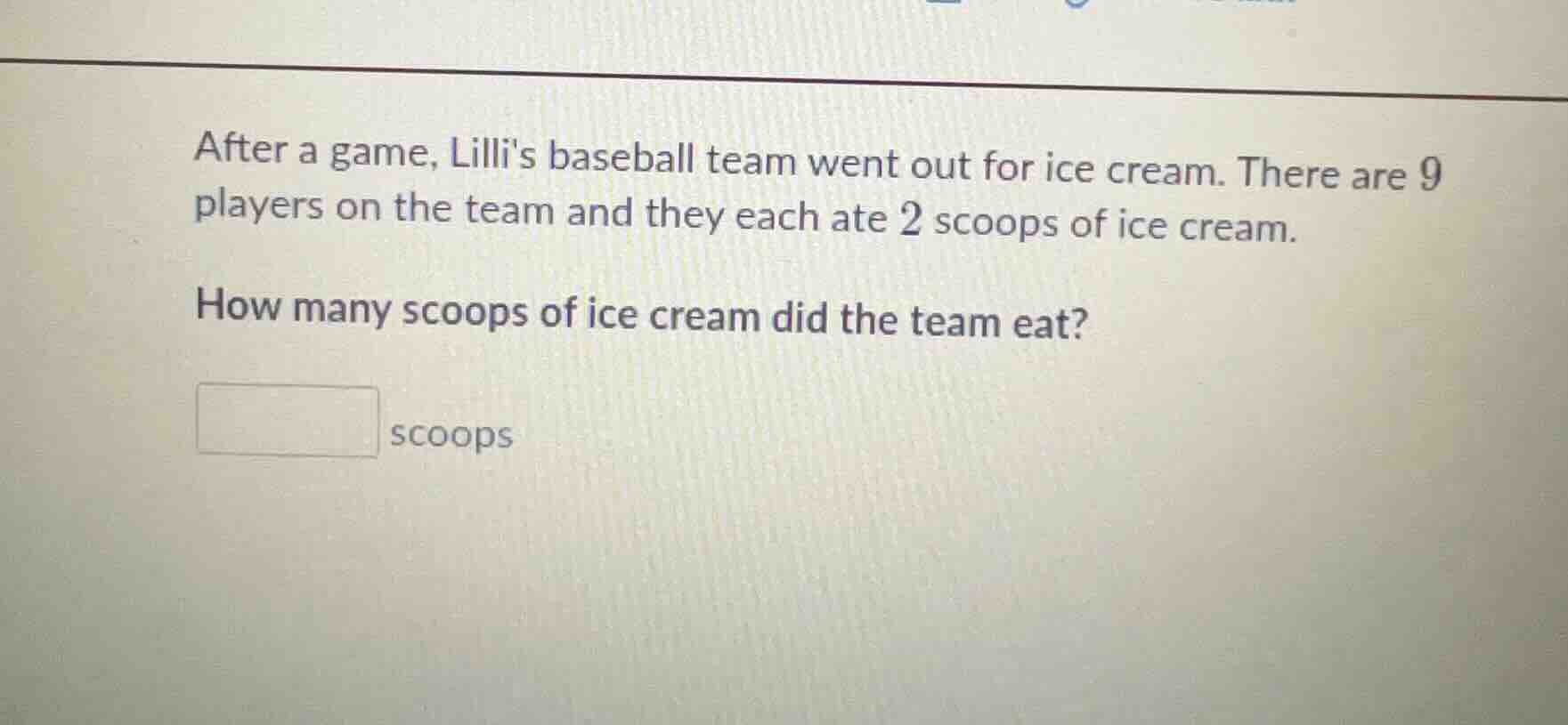after a game, lillis baseball team went out for ice cream. there are 9 …
