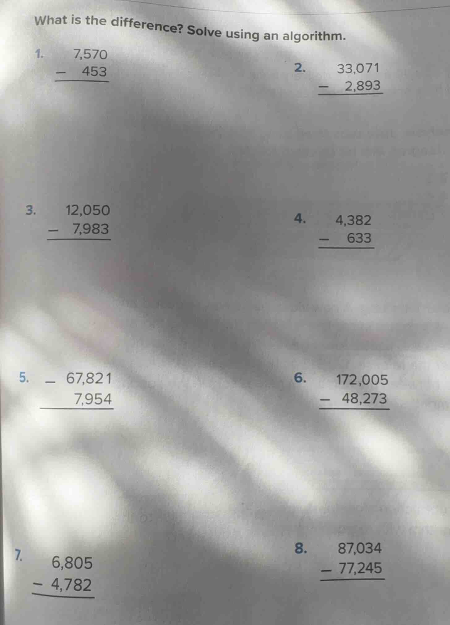 what is the difference? solve using an algorithm. 1. \\(\\begin{array}{…