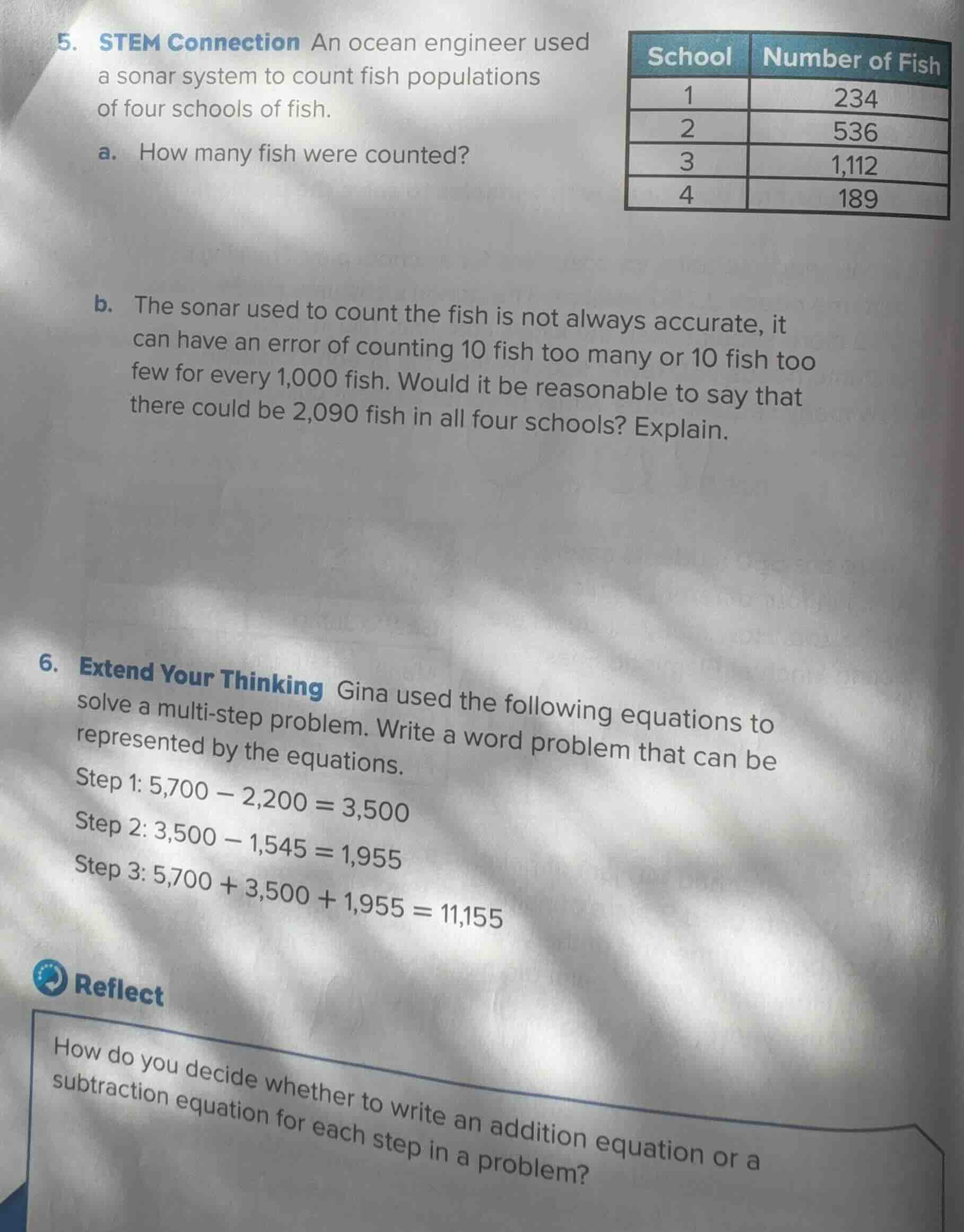 5. stem connection an ocean engineer used a sonar system to count fish …