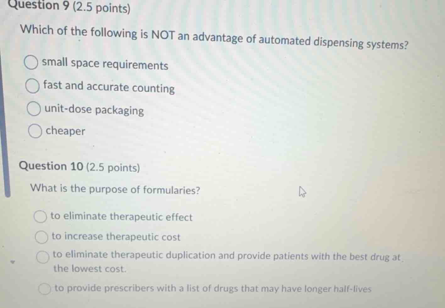 question 9 (2.5 points) which of the following is not an advantage of a…