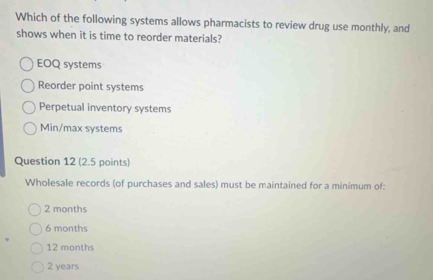 which of the following systems allows pharmacists to review drug use mo…