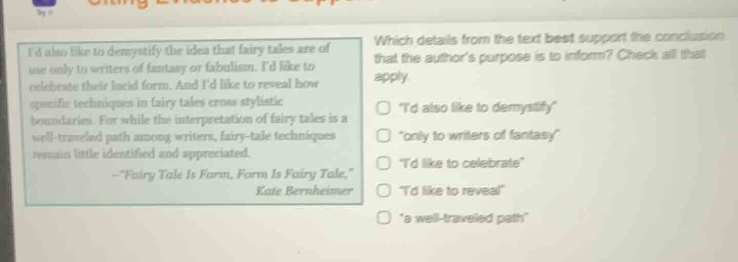 id also like to demystify the idea that fairy tales are of use only to …