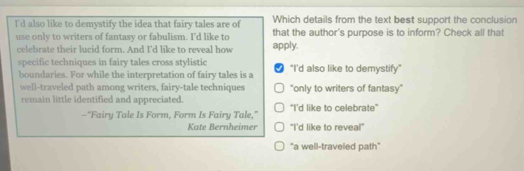 id also like to demystify the idea that fairy tales are of use only to …