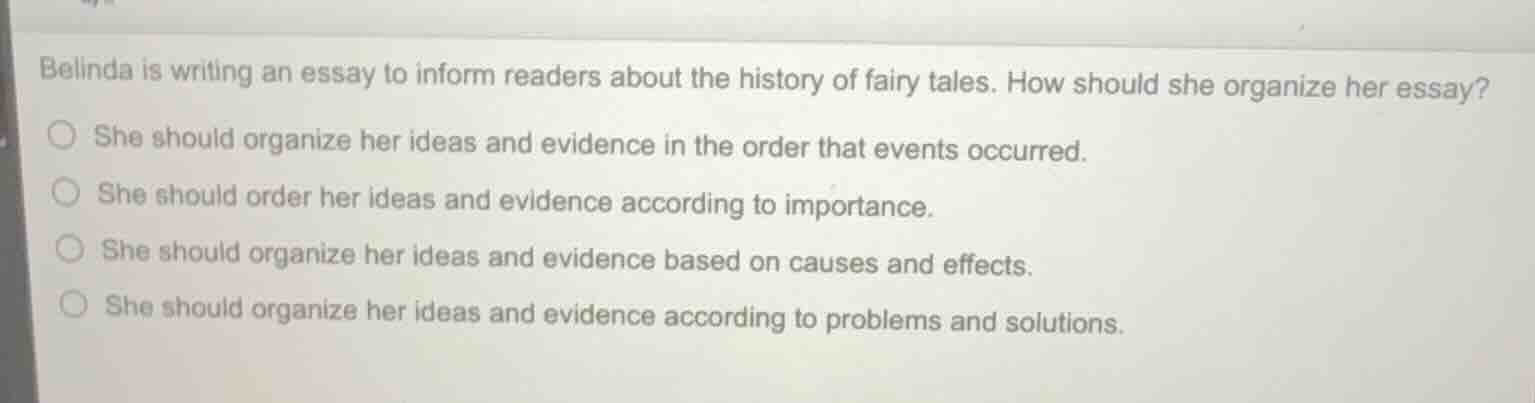 belinda is writing an essay to inform readers about the history of fair…