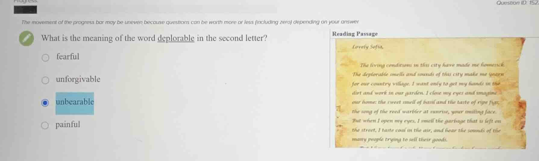 what is the meaning of the word deplorable in the second letter? fearfu…
