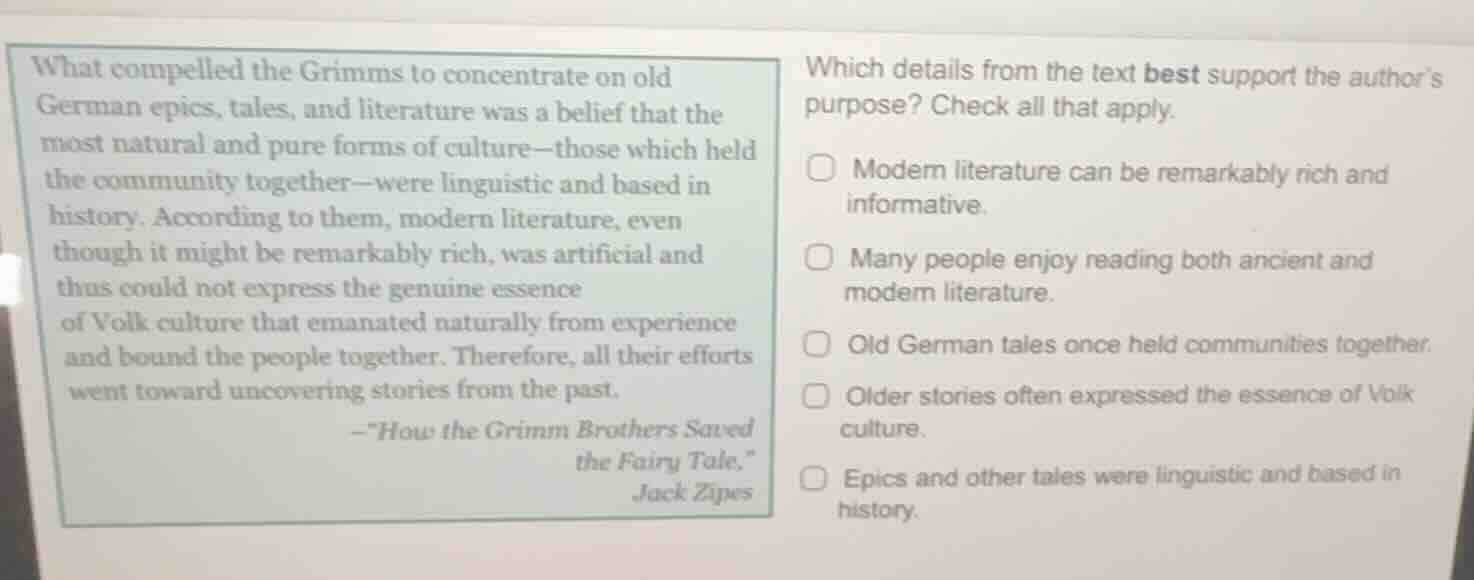 what compelled the grimms to concentrate on old german epics, tales, an…