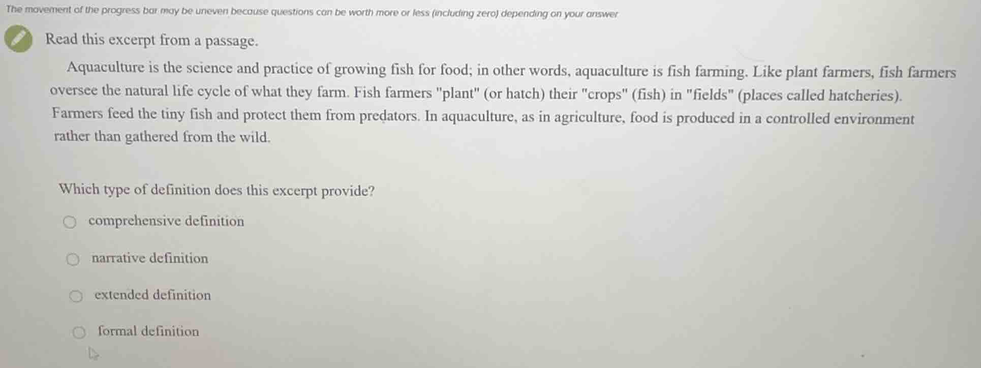 read this excerpt from a passage. aquaculture is the science and practi…