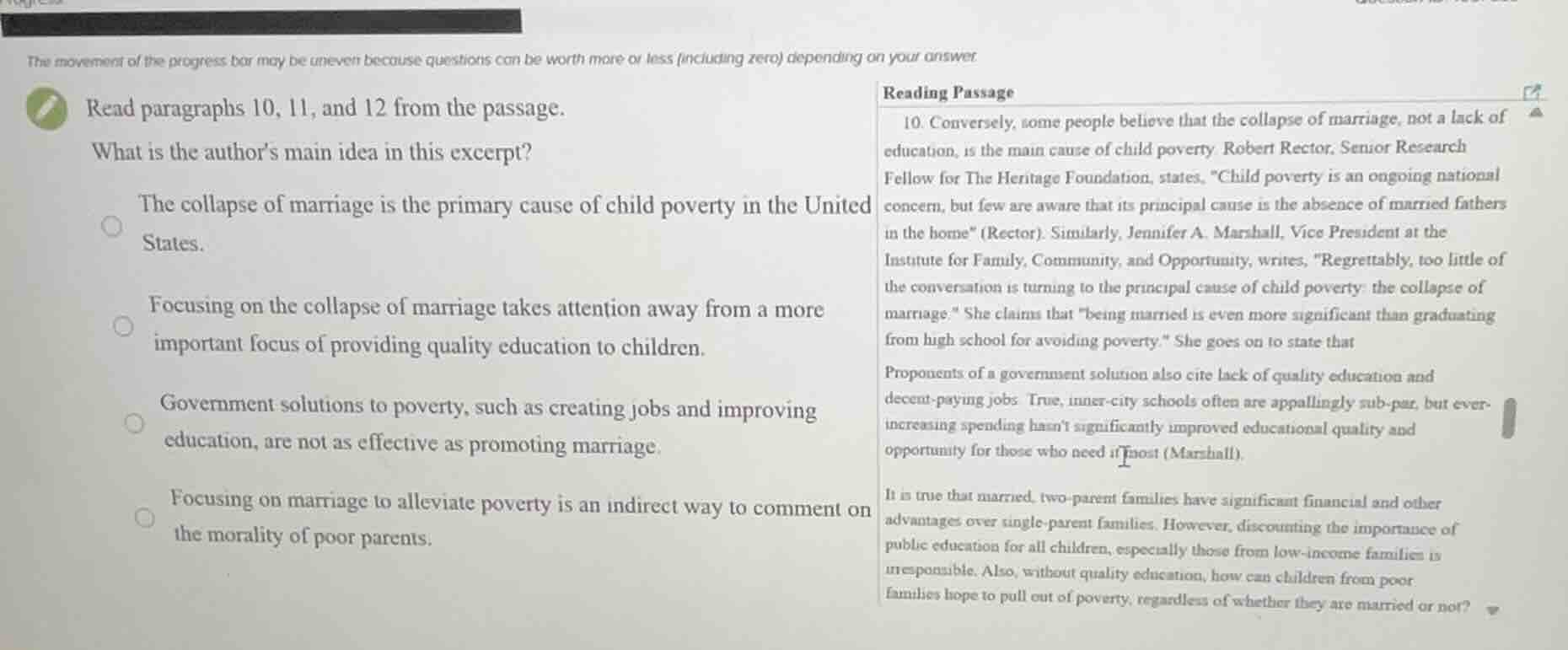 read paragraphs 10, 11, and 12 from the passage. what is the authors ma…