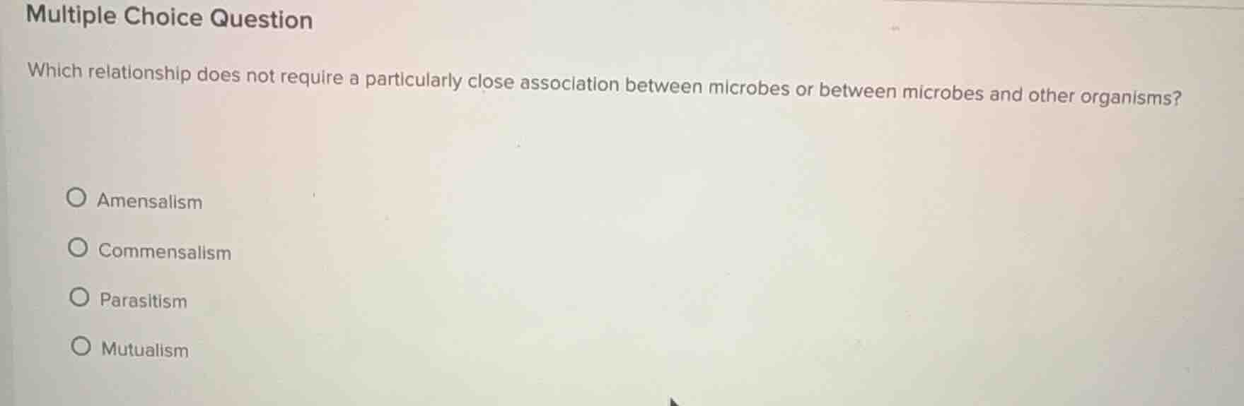 multiple choice question which relationship does not require a particul…